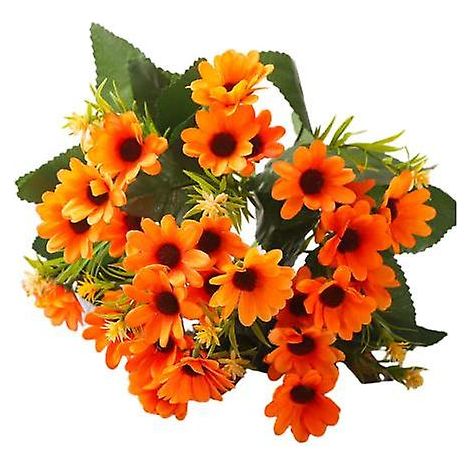 Fleur artificielle réaliste aux détails soignés, ne se fane pas, ne nécessite aucun arrosage, longue durée de vie. Accessoire photo, centre de table, décoration pour mariage et fête.jaune orange (1/5)