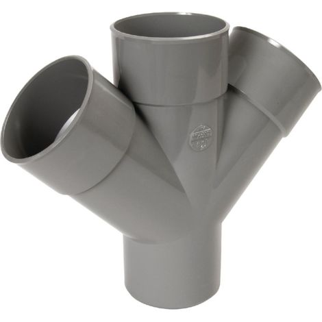Raccord d'évacuation PVC Ø 100 mm – Culotte double parallèle mâle-femelle 45° – PVC lisse pour écoulement fluide – Jardiboutique