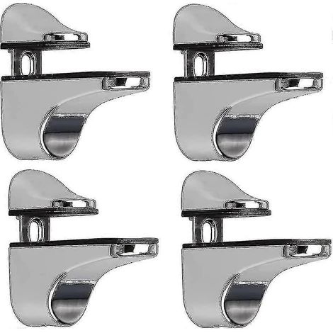 Support d'étagère en verre réglable, lot de 4 supports d'étagère en verre, pince murale pour verre, support d'étagère en verre (1/5)