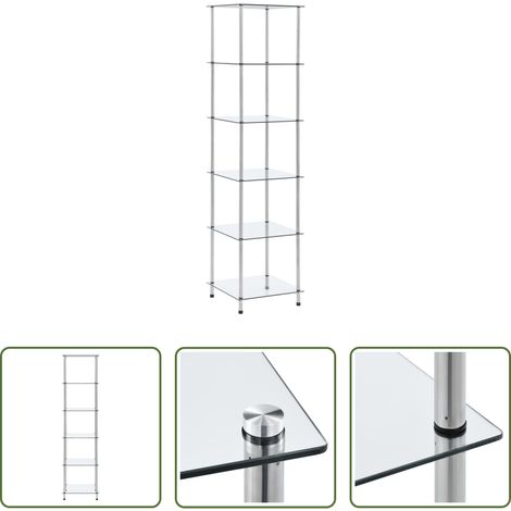 vidaXL Ablage -  Regal mit 6 Ablagen Transparent 40x40x160 cm Hartglas (1/5)