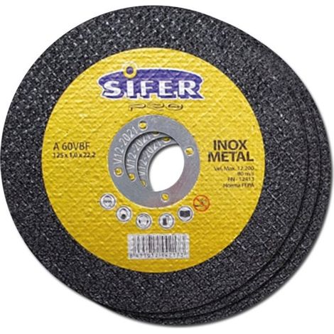 SIFER PRO Edelstahl-Trennscheibe 125x1x22 A60Z-BF