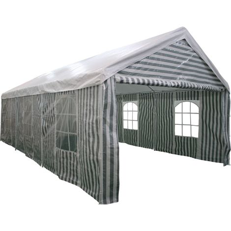 TrendLine Pavillon Großraumzelt 4x8m grün-weiß Partyzelt Gartenzelt Bierzelt (1/3)