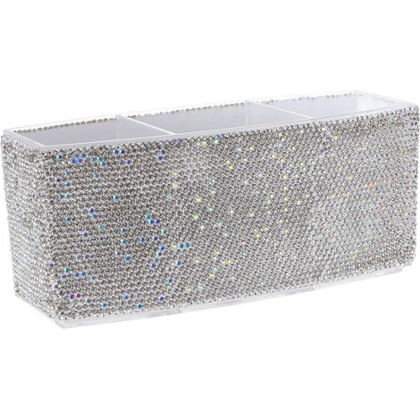 Boîte de Rangement Maquillage Rectangulaire à 3 Compartiments en Acrylique (1/5)