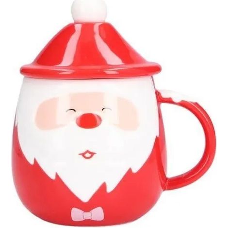 Tasse à lait - MOOHOP - Tasse de Noël - Céramique - 450 ml - Avec couvercle et cuillère (1/4)