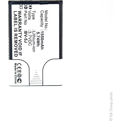 NX - Batterie téléphone, smartphone, GSM pour Microsoft 3.7V 1550mAh - BV-5JBV5J (1/4)