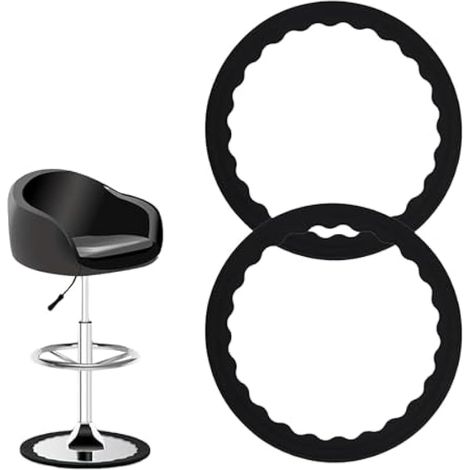 Lot de 2 patins de protection pour tabouret de bar, s'adapte aux bases de chaise de 16,5" à 18,5", housse en silicone antidérapante, sans rayures ni bruit, protège les sols en bois, noir (1/5)