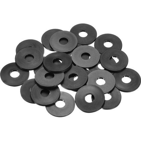 Rondelle Plate En Nylon M8, 24 Pcs 8mm ID 25mm OD 2mm Epais Joint D'Étanchéité En Plastique Espaceur Pour Vis Fixation Flanges Robinet Vannes Tuyaux, Noir (1/5)