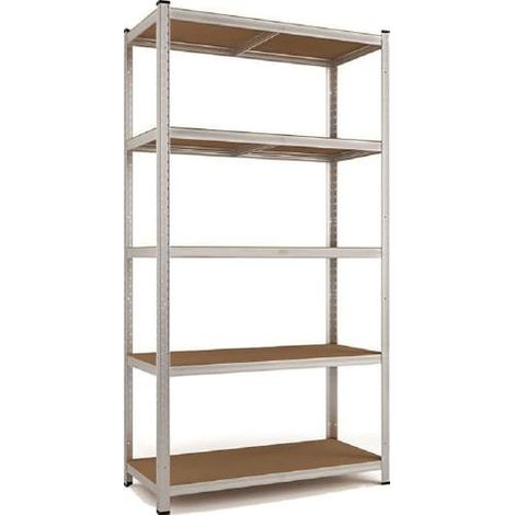Vigor, Scaffalatura 5 Piani Legno Mdf, 90x40x180h, KIT Lamiera