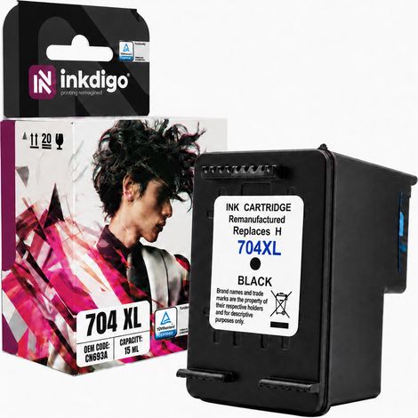 Inchiostro Inkdigo 704 XL compatibile con HP DeskJet InkAdvantage2010, certificato TÜV. (1/5)