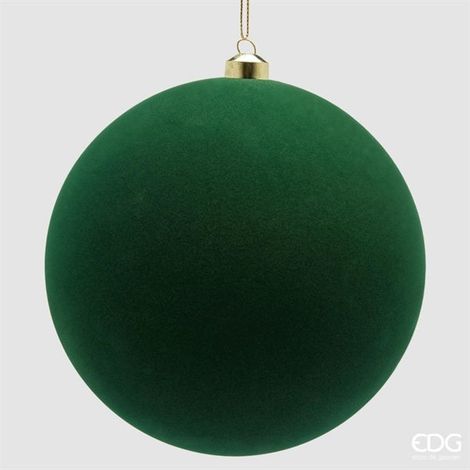 EDG Enzo De Gasperi Palline di Natale in Velluto Dark Green Ø20 cm – Addobbo Natalizio (1/2)