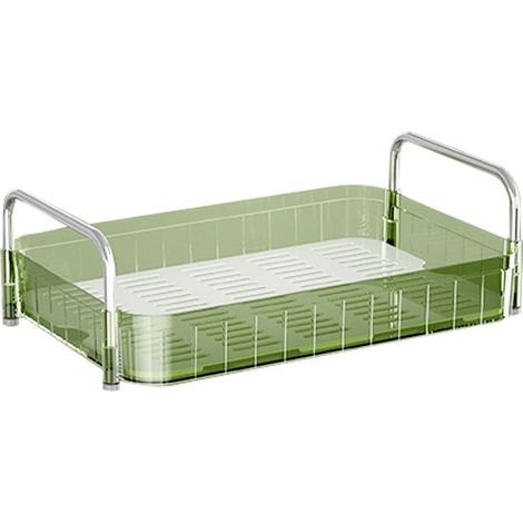 Étagère de Rangement pour Tasses avec Bac d'Égouttage, Organisateur de Cuisine Vert à Un Niveau pour Comptoir (1/5)