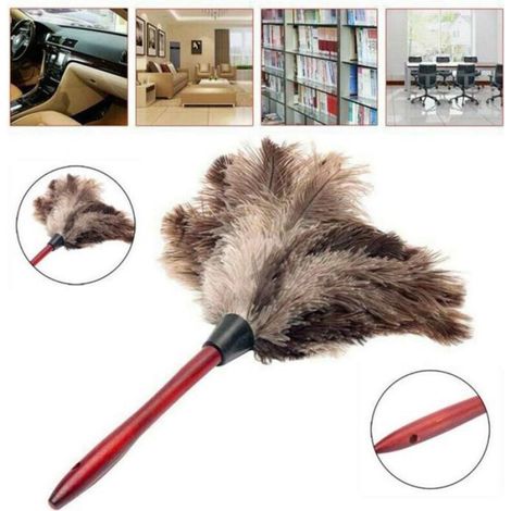 Plumeau antistatique mini polyvalent, nettoyage intérieur/extérieur pour clavier, stores, cuisine et bureau (1/4)