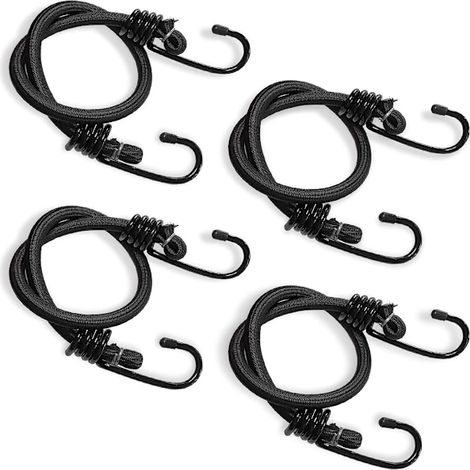 Lot de 4 sangles en caoutchouc pour voiture, sangles extensibles avec crochets métalliques robustes, usage universel (1/4)