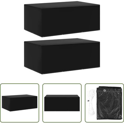 Rattan Abdeckung -  Gartenmöbel-Abdeckungen 2 Stk. 7 Ösen 225x143x90 cm (1/5)