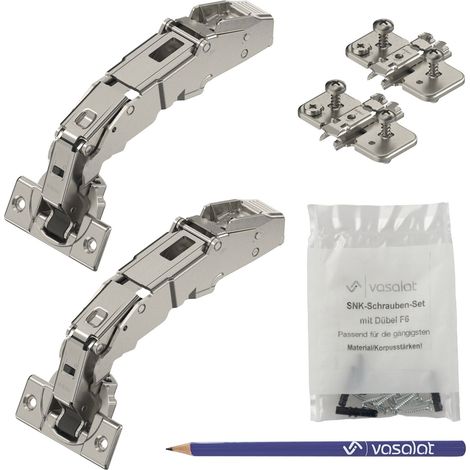 Blum Weitwinkelscharniere Clip Top Blumotion 155 Grad, 2x Weitwinkel Scharnier gekröpft mit Feder, zum Anschrauben mit 2x Grundplatten (1/5)