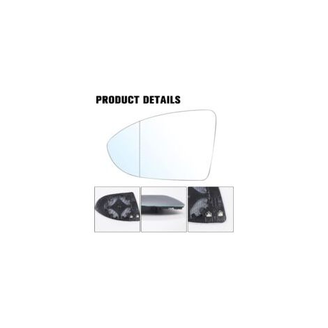 Verre de Rétroviseur Pemplacement pour Golf 7 Chauffant Asphérique avec Plaque de Support Rétroviseur Extérieur Réglable Adapté remplacement Verre de Recul(Gauche) OEM:V-W (5G0857521/2)