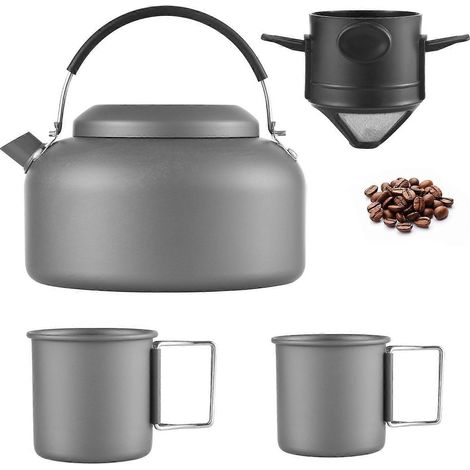 Wasserkocher mit Becher und Kaffeefilter für Outdoor-Aktivitäten, 1,4 l