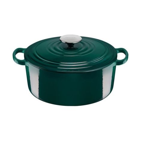 Tefal – Cocotte en fonte ronde – Couleur vert forêt – Conception robuste pour cuisson lente et uniforme – Excellente répartition de la chaleur - E2764604