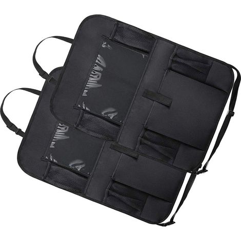 Aufbewahrungstasche für Autositze, Rückenlehnen-Organizer aus Oxford-Gewebe, großes Fassungsvermögen, transparente Touchscreen-Tasche, Schwarz, 2er-Pack (1/5)