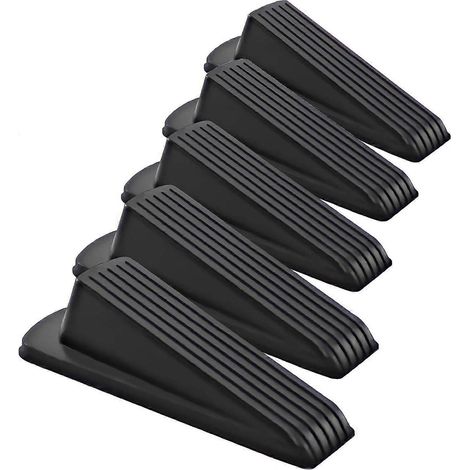 Cales de porte en caoutchouc, butées de porte antidérapantes pour sol, lot de 5 (1/4)