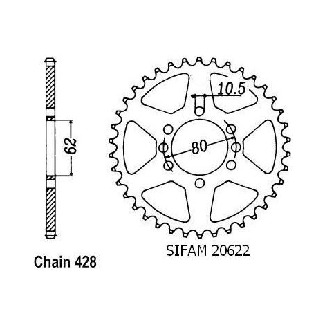 Couronne Dt 125 Lc 1985-1988 Dt 125 Tenere 1988-1992 - 428 - 50 Dents - Similaire JTR843