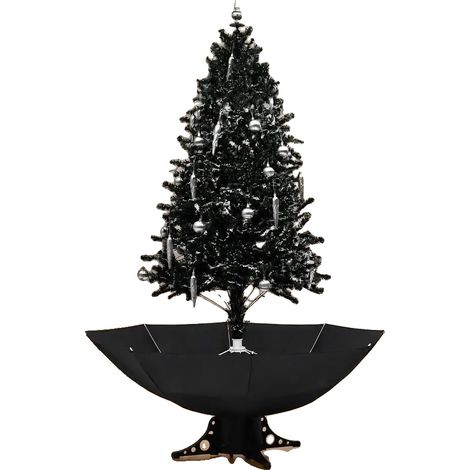 Árbol de Navidad, base para sombrilla, material de PVC, negro. (1/2)