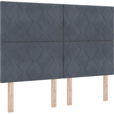 Cama tipo Box Spring Gris oscuro 160 x 200 cm Terciopelo vidaXL (1/5)