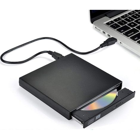 Lecteur DVD Externe - Graveur CD - Interface USB 2.0 - Compatible Windows et Mac - Pour Ordinateurs Portables et Fixes - 1 Pièce