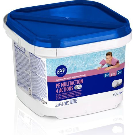 MULTI FUNZIONI 4 AZIONI PASTIGLIE 250GR PER PISCINE - 3 KG