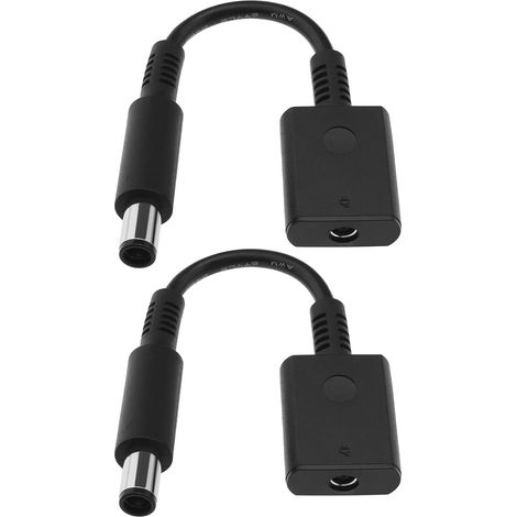 2X Câble de Connecteur d'adaptateur d'alimentation DC 4.5 X 3.0mm Femelle vers 7.4 X 5.0mm Compatible avec HP Compatible avec Dell ABS Matériau, Noir (1/5)