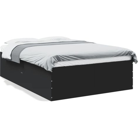 Maison Exclusive - Bettgestell Schwarz 140x200 cm Holzwerkstoff