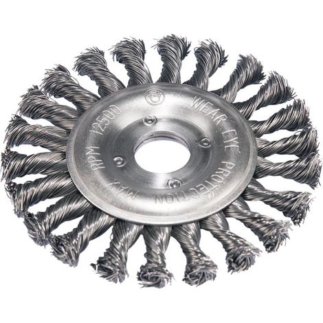 Brosses coniques meuleuses acier inoxydable 0,5mm, Ø 115mm (1/2)