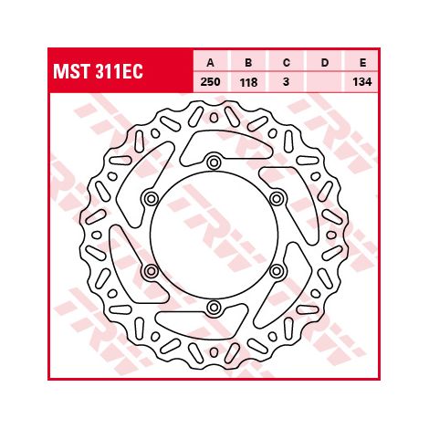 Disco freno anteriore TRW ZF per Suzuki RM 125 / 250 89-12, DR 250 95-07, DRZ 400 00-05, Yamaha YZ / WRF 01-07, WR / YZ 426 / 450 01-15