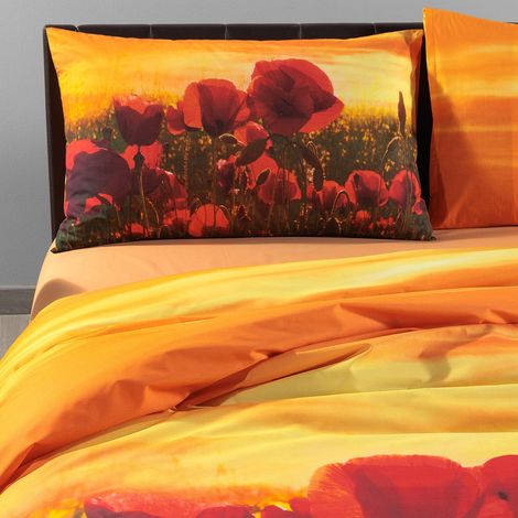 Parure de lit avec Housse de Couette 100% Coton 2 Taies d’Oreiller 50x80 cm, Linge de Lit Confortable et Elégant Housses de Couettes Pour 1 Personne ou 2 Personnes (1/5)