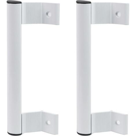 Sollbry Lot de 2 poignées de porte coulissante en verre pour porte de terrasse coulissante - En alliage d'aluminium - Blanc (1/5)