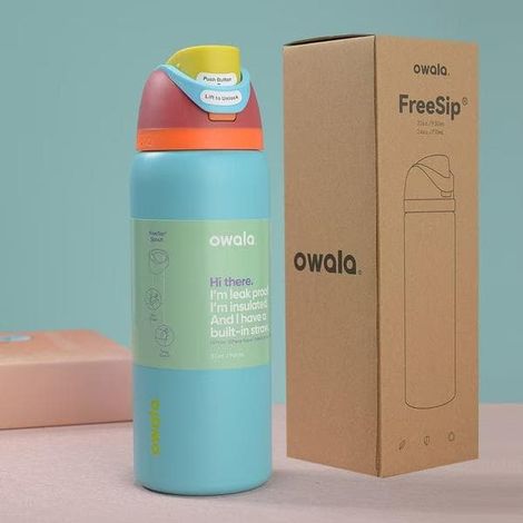 Bouteille d'eau isotherme Owala FreeSip en acier inoxydable avec paille, idéale pour le sport, les voyages et l'école, sans BPA, 7 (1/4)