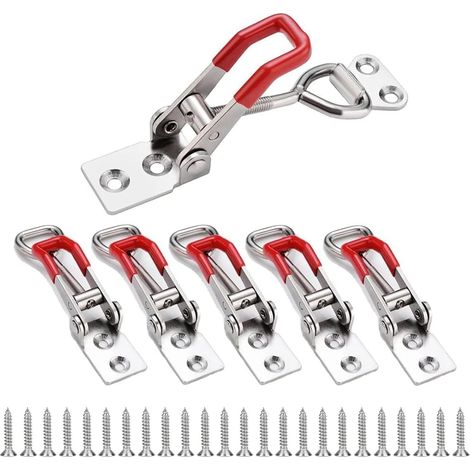 6 PièCes Loquet à Bascule, GH-4001 Fermeture à Levier RéGlable, Loquet De Serrage, Sauterelle de Serrage,Pour Coiffeuses, Armoires, Tiroirs, Portes Et FenêTres - Charge Maximale 150 Kg