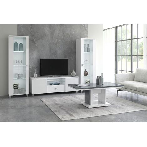 MARIKA - Ensemble Salon Blanc et Effet Pierre avec Leds (1/5)