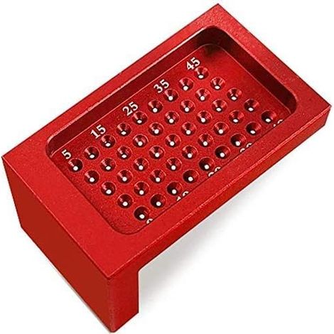 AIDUCHO T50 Outils de travail du bois, règle de mesure des trous, outil de menuiserie en alliage d'aluminium Outil de traçage de travail du bois avec échelle métrique de positionnement (1/5)