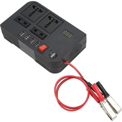 Convertisseur 12V vers 220V 600W Onde Sinusoïdale Modifiée Inverseur Noir Universel pour Voiture, Chargeur de Puissance (1/5)