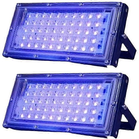 2 Stück UVA-Schwarzlichtlampen, 220 V, IP65 wasserdicht, kompatibel mit Schwarzlicht-Bühnenbeleuchtung, EU-Stecker, 50 W – JXLGV (1/5)