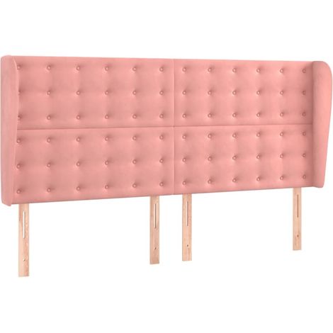 Maison Exclusive - Cabecero con orejas de terciopelo rosa 163x23x (1/5)