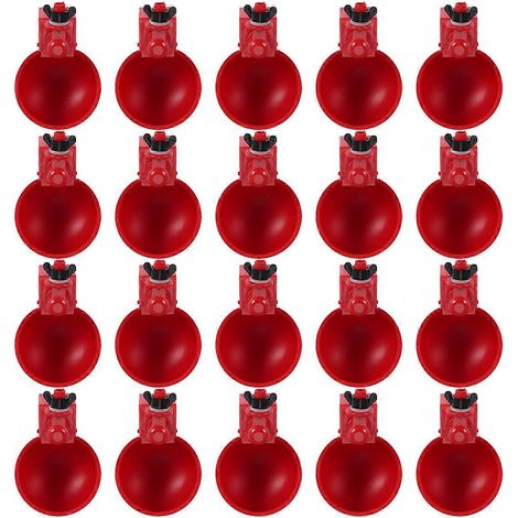 Lot de 20 abreuvoirs automatiques pour volailles, gobelets pour poulets et canards, abreuvoirs suspendus (1/5)