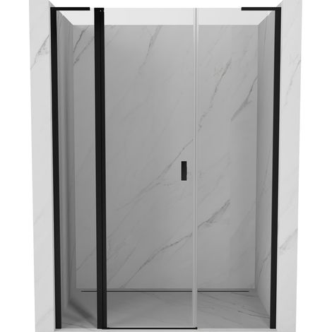 Mexen Mist L porte de douche pivotante 160 cm, transparent, noir - 8A4L-160-001-70-00 (1/5)