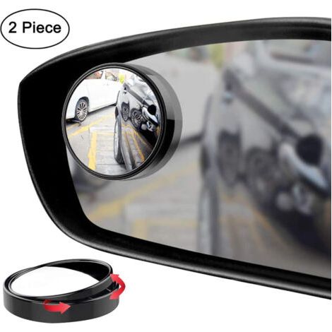 Espejo retrovisor de punto ciego ajustable 360 grados, cristal de alta definición y carcasa de ABS, lente adhesiva, apto para automóviles. (1/5)