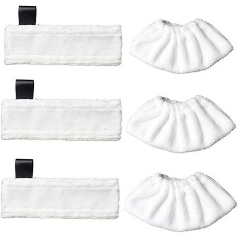3 chiffons microfibres + 3 kits de chiffons microfibres pour Kärcher SC5/SC4/SC3/SC2 /SC1, chiffons de rechange pour nettoyeurs vapeur Kärcher EasyFix (1/5)