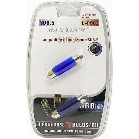 TRADE SHOP - Lampadine Di Posizione Sv8.5 12v 41mm 5w Lampadine Ultra Luminose Maxtech L-p082 - (1/2)