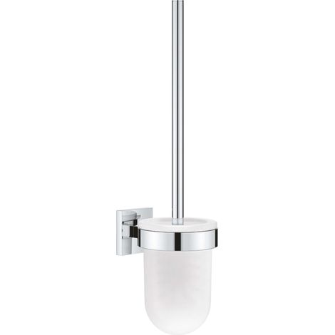 Grohe – Porte-balai WC 40977000 – Finition chromée – Montage mural apparent avec fixations cachées – Brillance longue durée