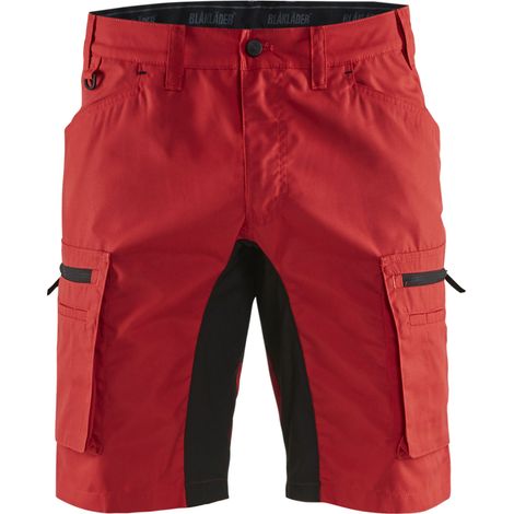 Pantalón corto de trabajo elástico 1449 - Rojo/Negro XS - FR(38) - SE(C44) - Normas