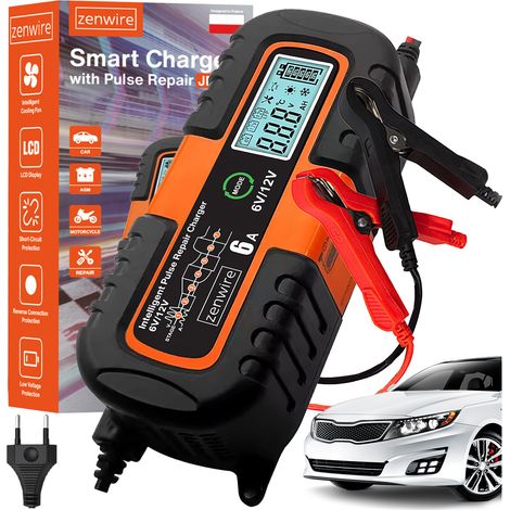 Chargeur de batterie automobile Zenwire JMD-6S avec fonction de réparation AGM 6V 12V